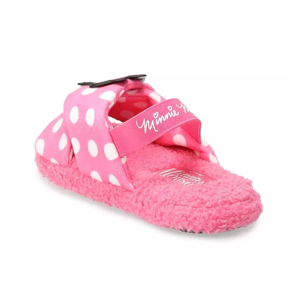 Disney Minnie Mouse Slippers House Shoes Girls size 5 Pink Soft NWT $29.99